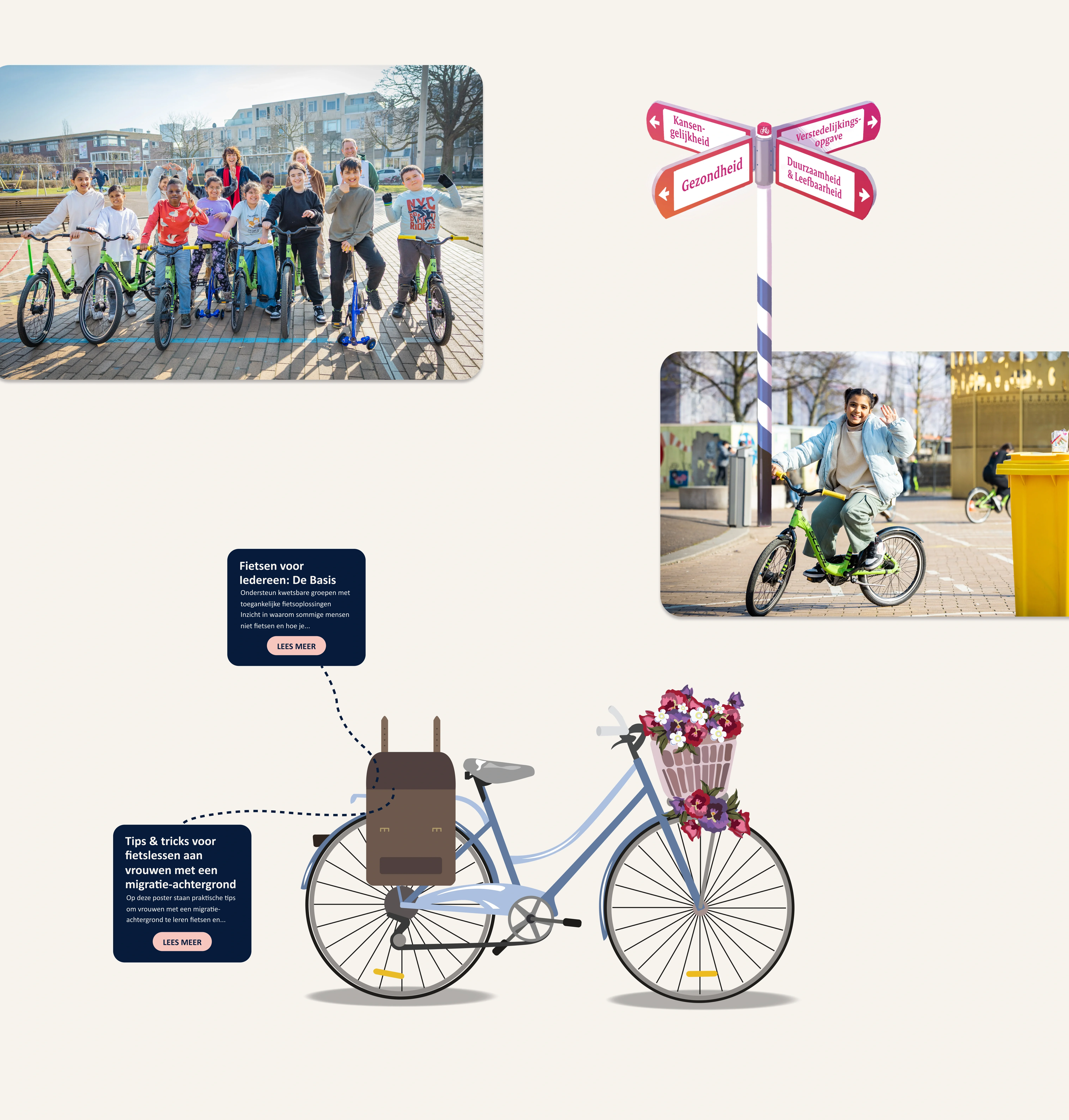 losse design elementen van de website