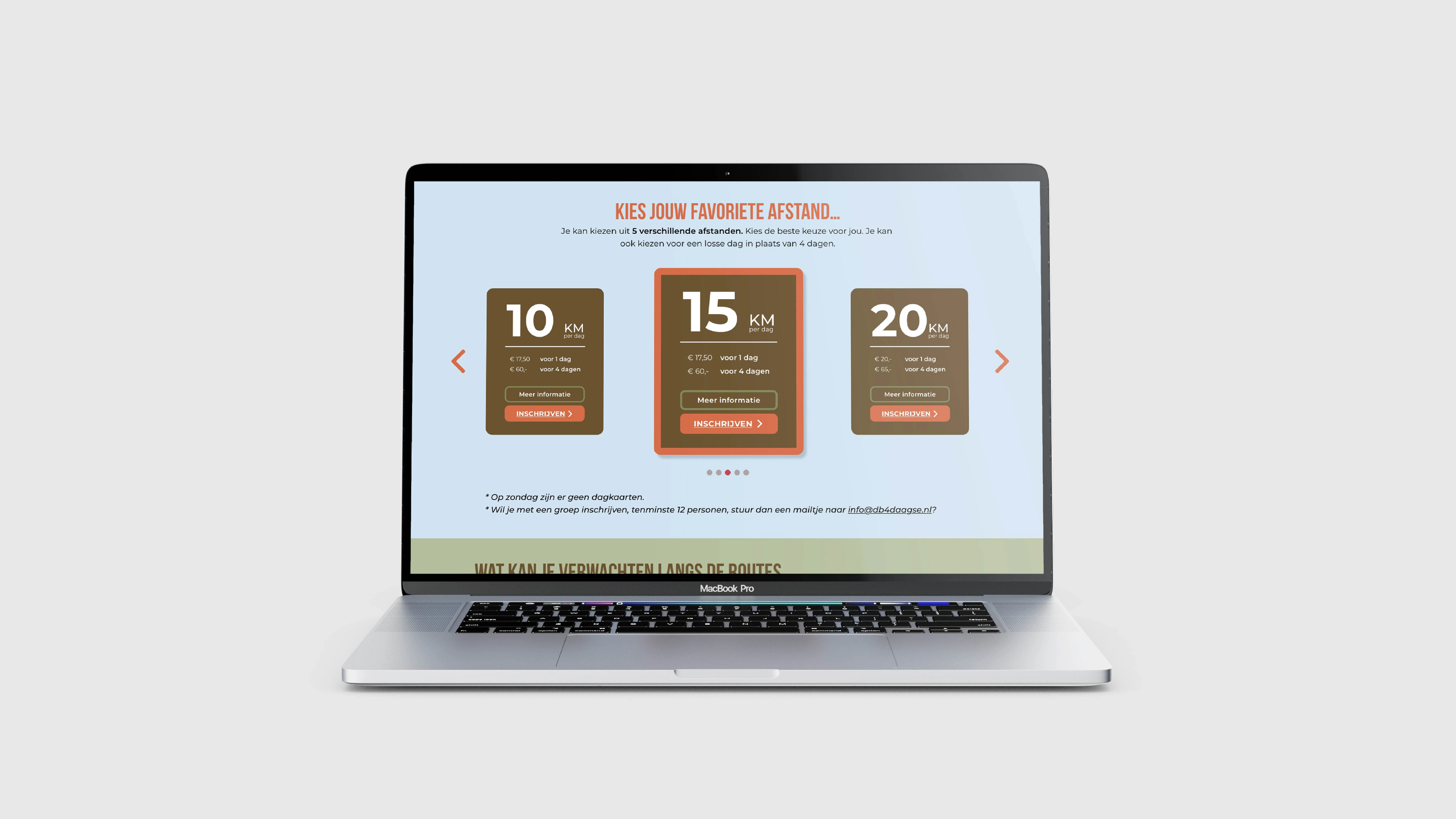 Duin en Bollen Vierdaagse website mockup