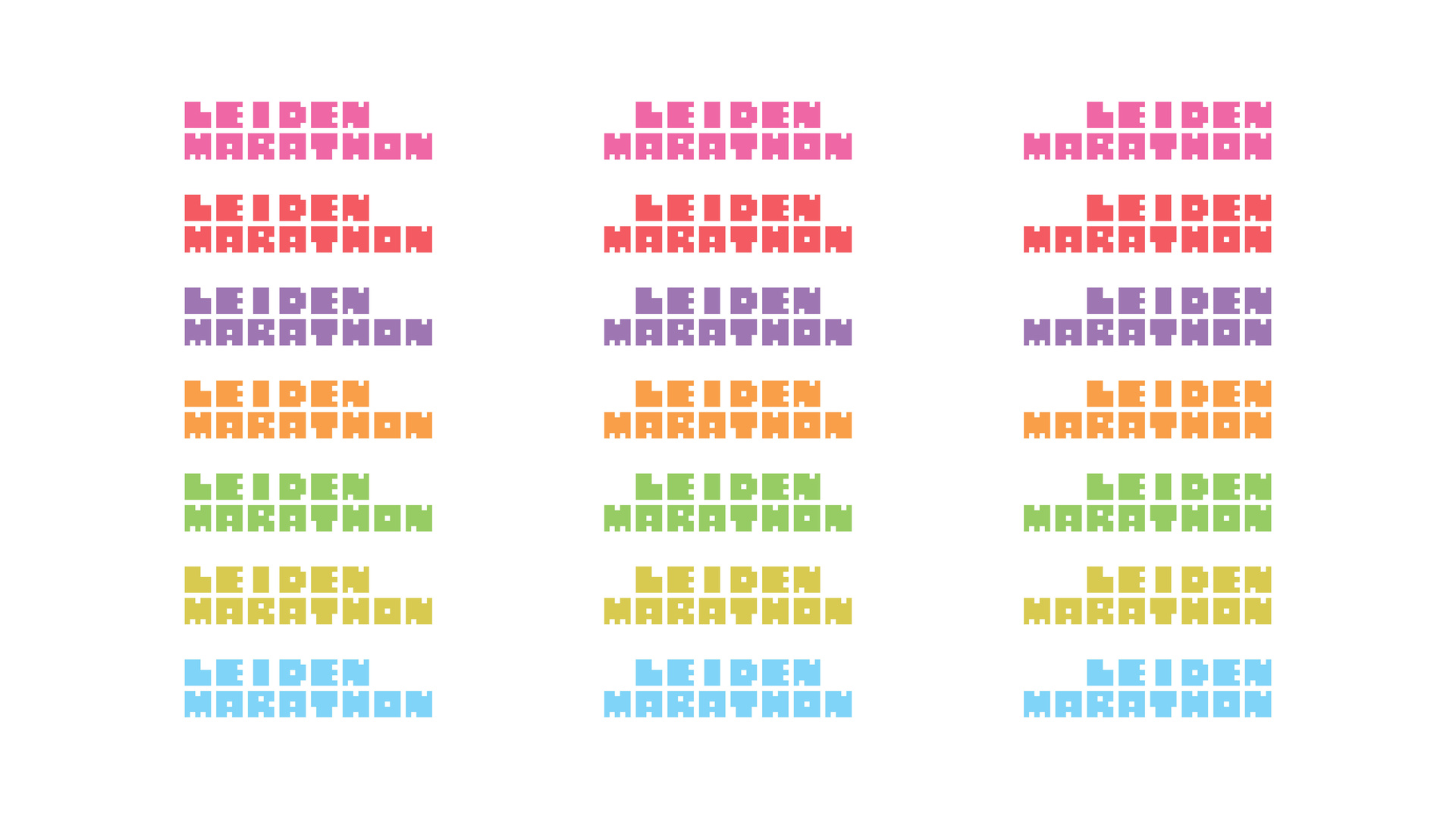 Leiden Marathon logo in heel veel kleuren