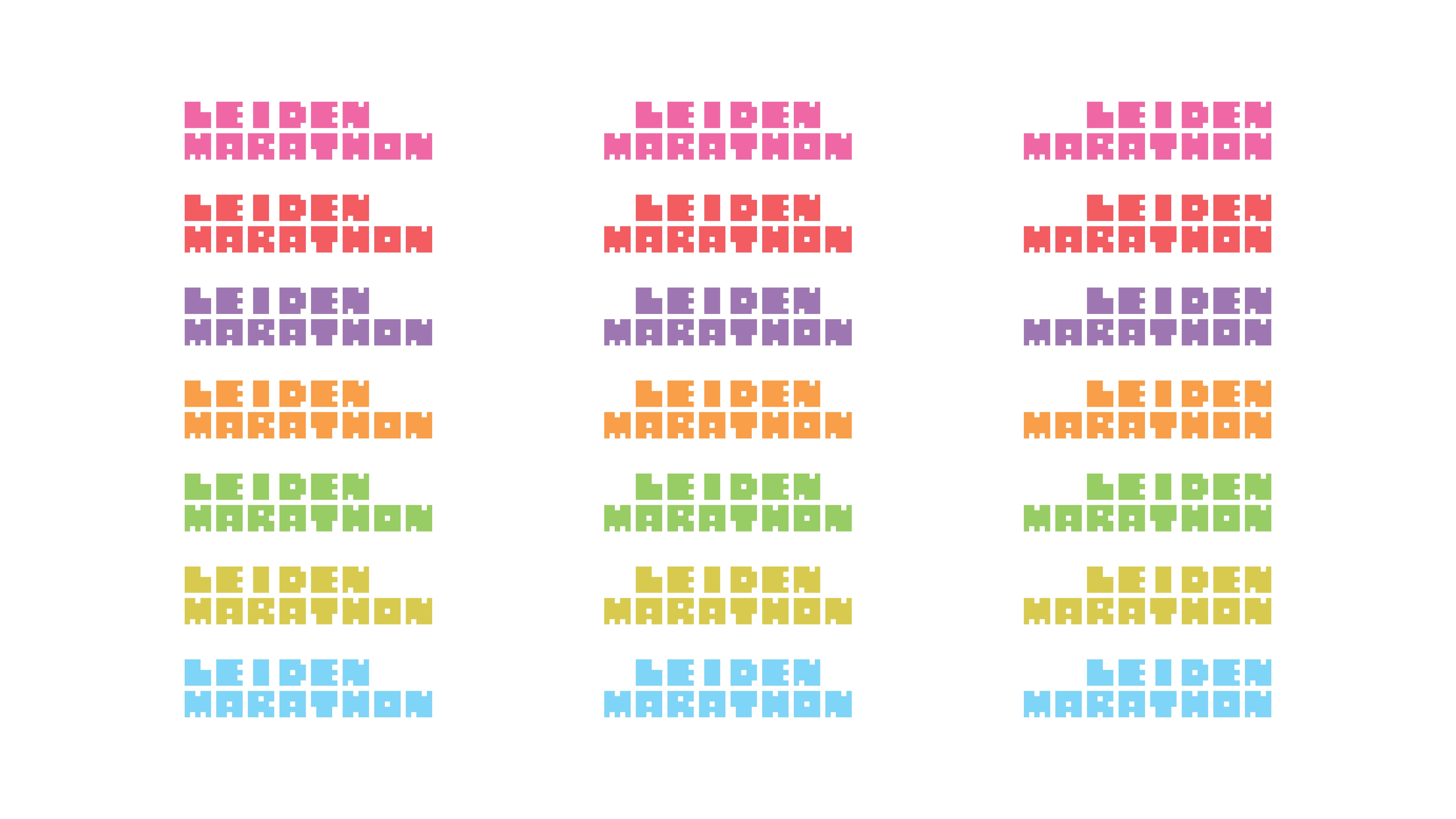 Leiden Marathon logo in heel veel kleuren